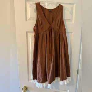 SHEIN Brown and White Mini Dress